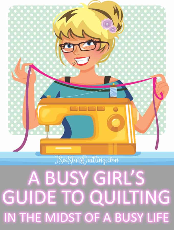Think you're just TOO BUSY to quilt? Think there isn't any possible way you could have 10 minutes to yourself? -- Guess again. I'm sharing my tips and tricks and I am here to offer a helping hand because it is totally possible! Download a free ebook where I share my secrets.