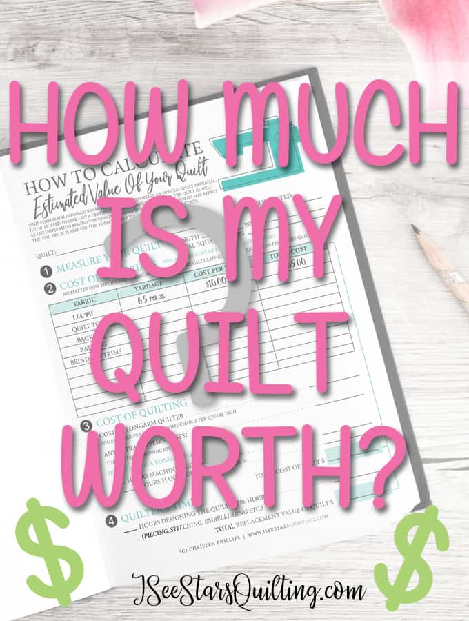 FREE Download Worksheet to calculate just how much your quilt is worth so next time you get the question... "How much would you charge for..." you'll know exactly what your time and resources are worth!