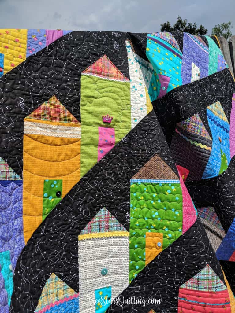 A full review of the Painted Ladies Quilt Pattern - what I liked and didn't like -  as well as LOTS of photos of the finished quilt. Fabric Line is from Alison Glass