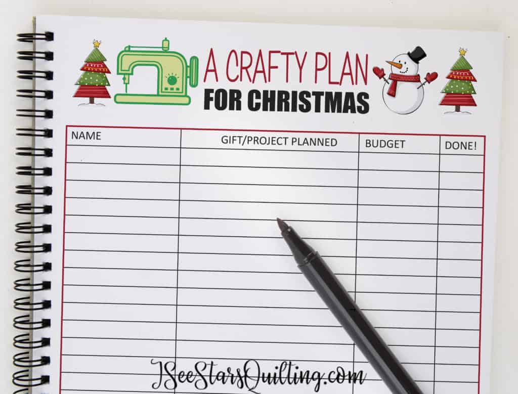 Get organized with your crafty gift plans NOW! Christmas isn't a time to stress! This free printable will help you make a plan and have you stress free this holiday season!