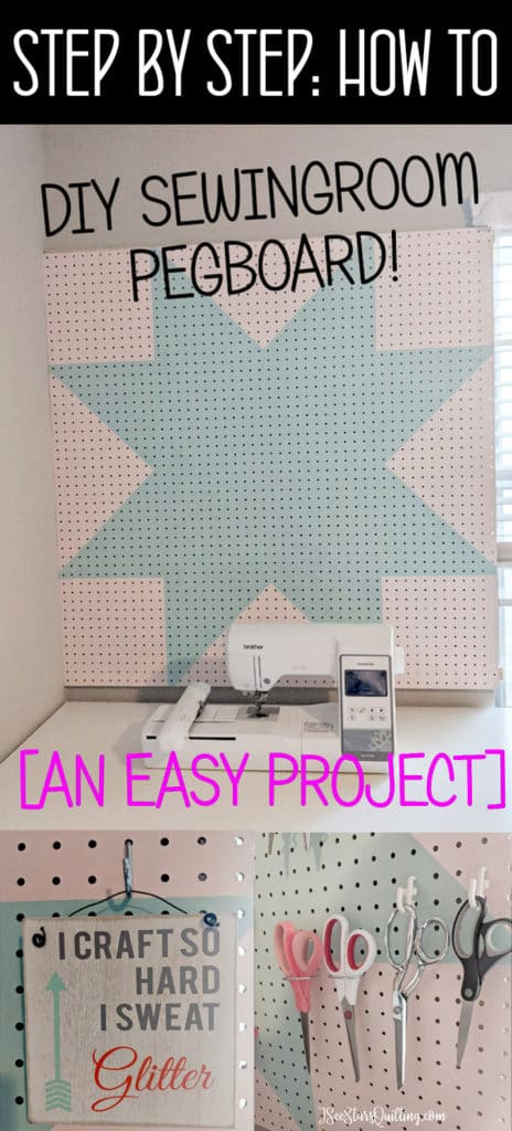 This DIY Pegboard Tutorial has step by step instructions and tips to make your own pegboard for your sewing and crafting tools! This is a super easy project! Anyone can make one!