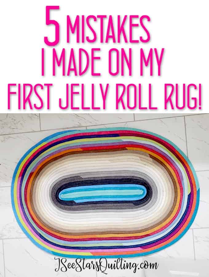 These are the 5 Mistakes that I made while working on my jelly roll rug quilt project. I'm sharing in hopes that you'll learn from seeing my mistakes and jump into making your own jelly roll rug quilt!